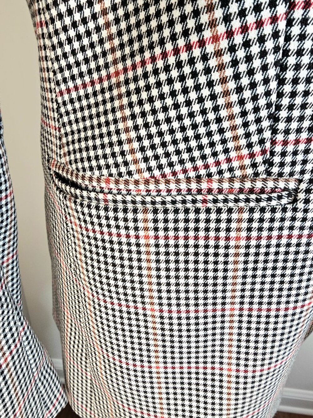 Mango MNG Houndstooth Plaid Blazer Size 2 Tailored Double Button - Picture 9 of 10